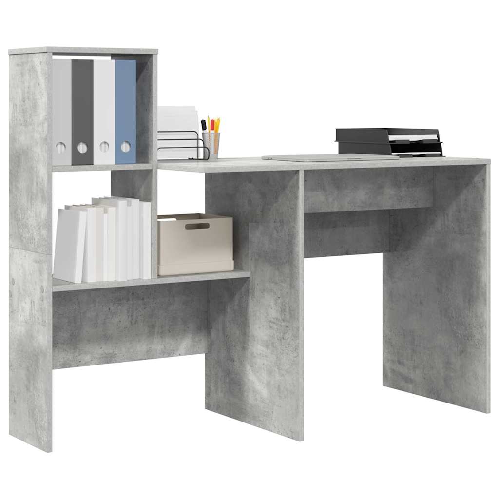 Schreibtisch Beton Grau 131,5 x 50 x 106,5 cm Holzwerkstoff