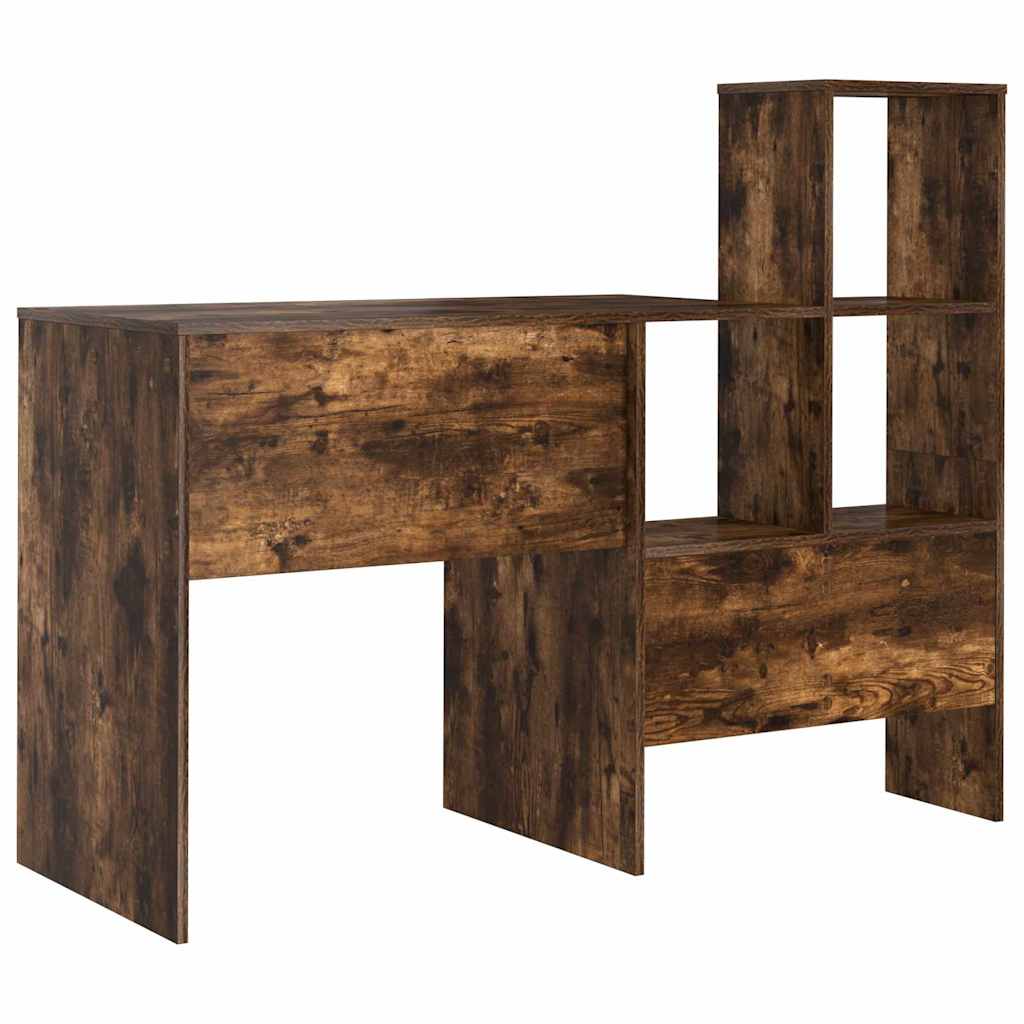 Schreibtisch mit Regal Geräucherte Eiche 131,5 x 50 x 106,5 cm