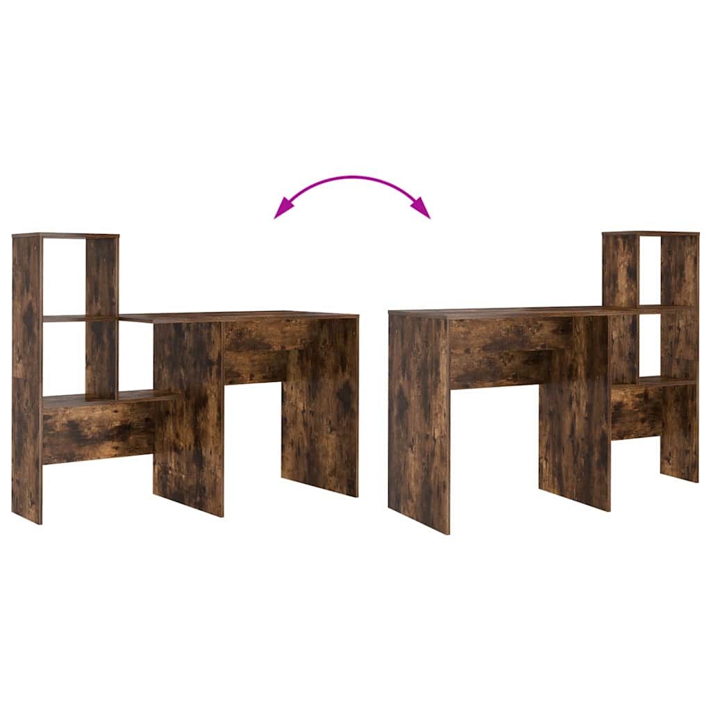 Schreibtisch mit Regal Geräucherte Eiche 131,5 x 50 x 106,5 cm