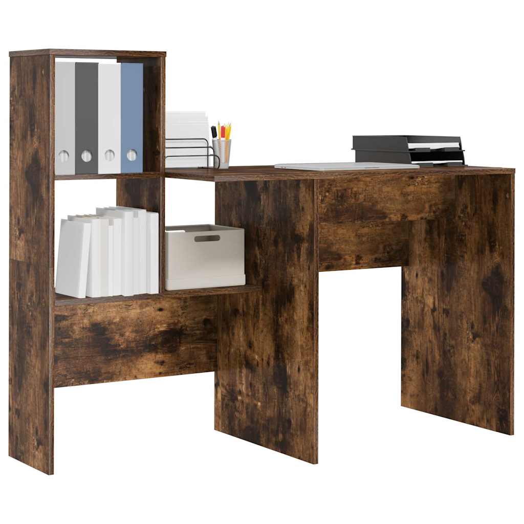Schreibtisch mit Regal Geräucherte Eiche 131,5 x 50 x 106,5 cm