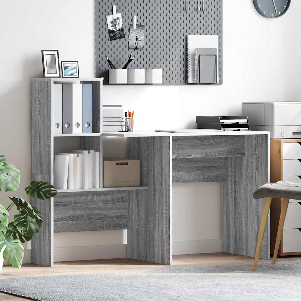 Schreibtisch Graues Sonoma 131,5 x 50 x 106,5 cm Holzwerkstoff