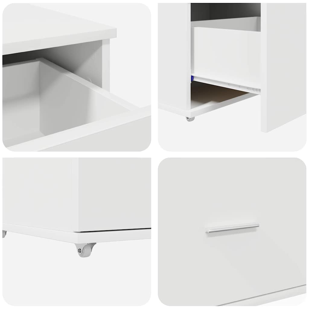 Schubladenschrank Mit Rad Weiß 55 x 45 x 31 cm