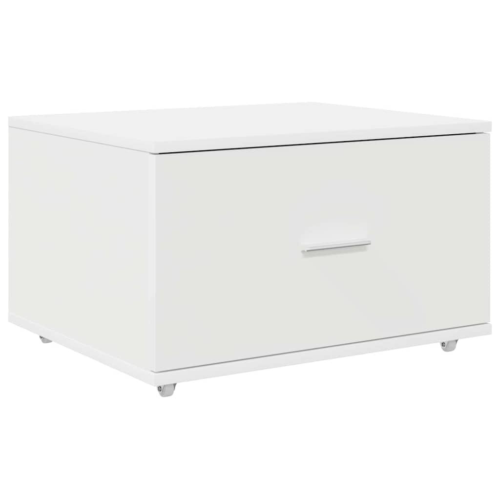 Schubladenschrank Mit Rad Weiß 55 x 45 x 31 cm