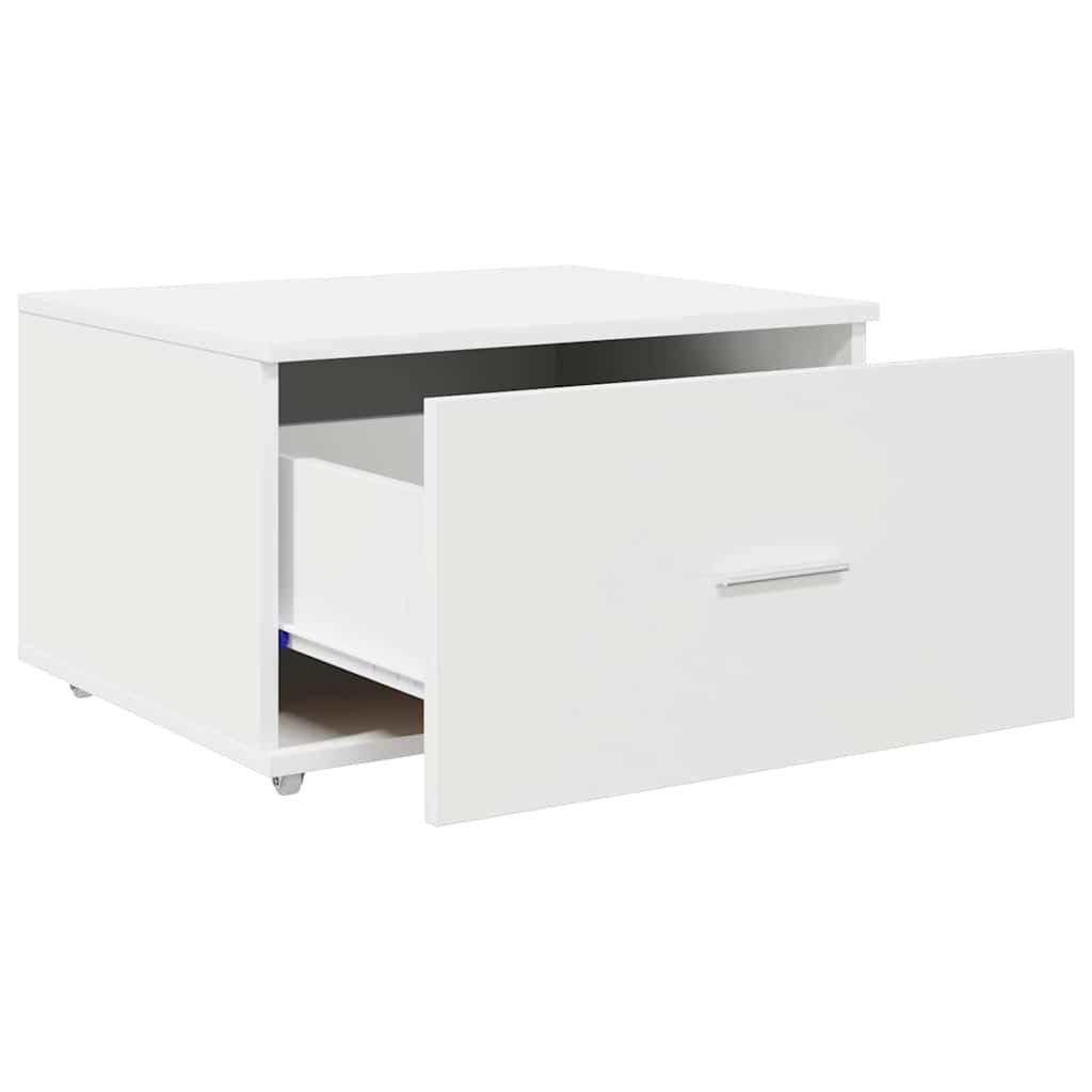 Schubladenschrank Mit Rad Weiß 55 x 45 x 31 cm