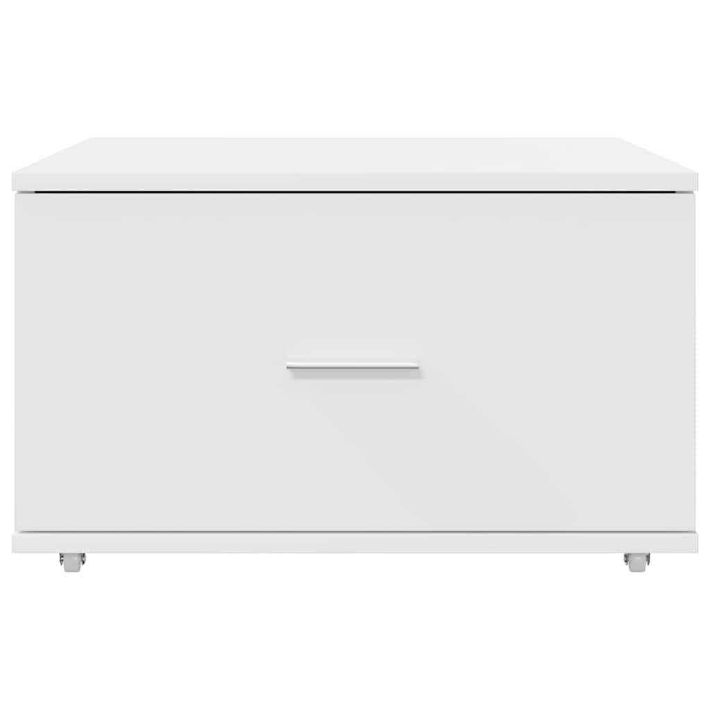 Schubladenschrank Mit Rad Weiß 55 x 45 x 31 cm