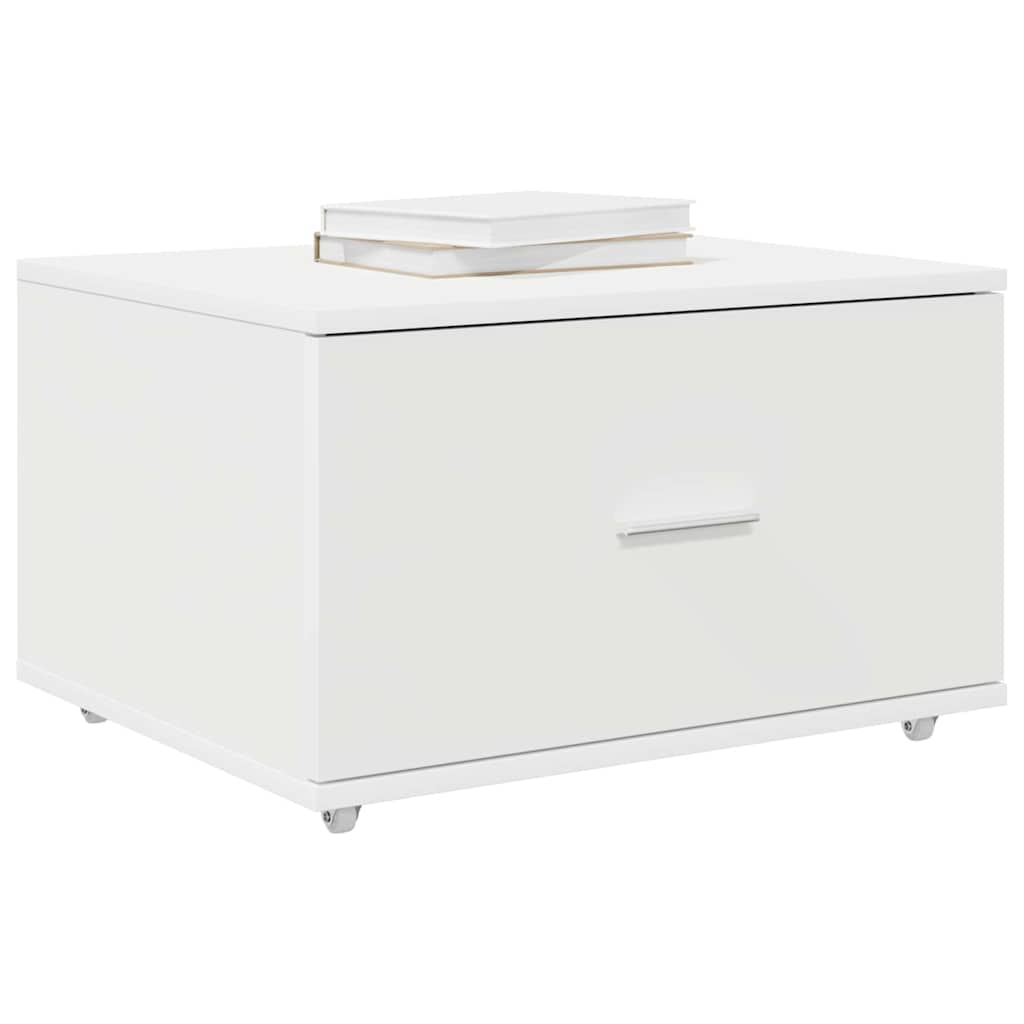 Schubladenschrank Mit Rad Weiß 55 x 45 x 31 cm