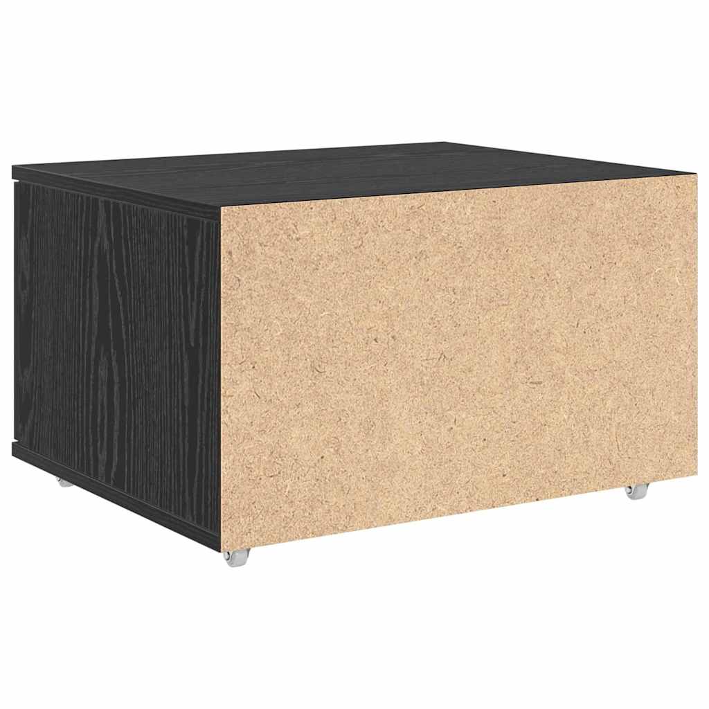 Schubladenschrank Mit Rad Schwarz Eichen-Optik 55 x 45 x 31 cm