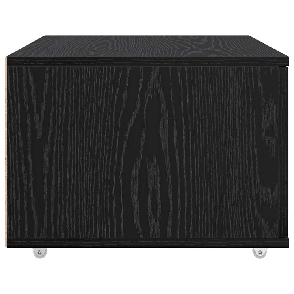 Schubladenschrank Mit Rad Schwarz Eichen-Optik 55 x 45 x 31 cm