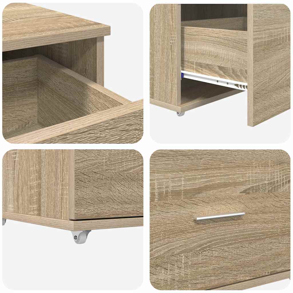 Schubladenschrank Mit Rad Sonoma-Eiche 55 x 45 x 31 cm