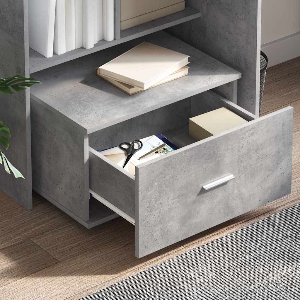 Schubladenschrank Mit Rad Beton Grau 55 x 45 x 31 cm