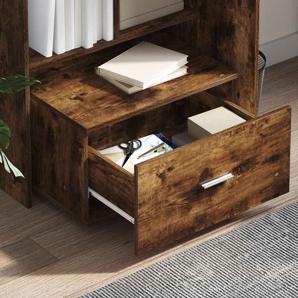 Schubladenschrank Mit Rad Geräucherte Eiche 55 x 45 x 31 cm