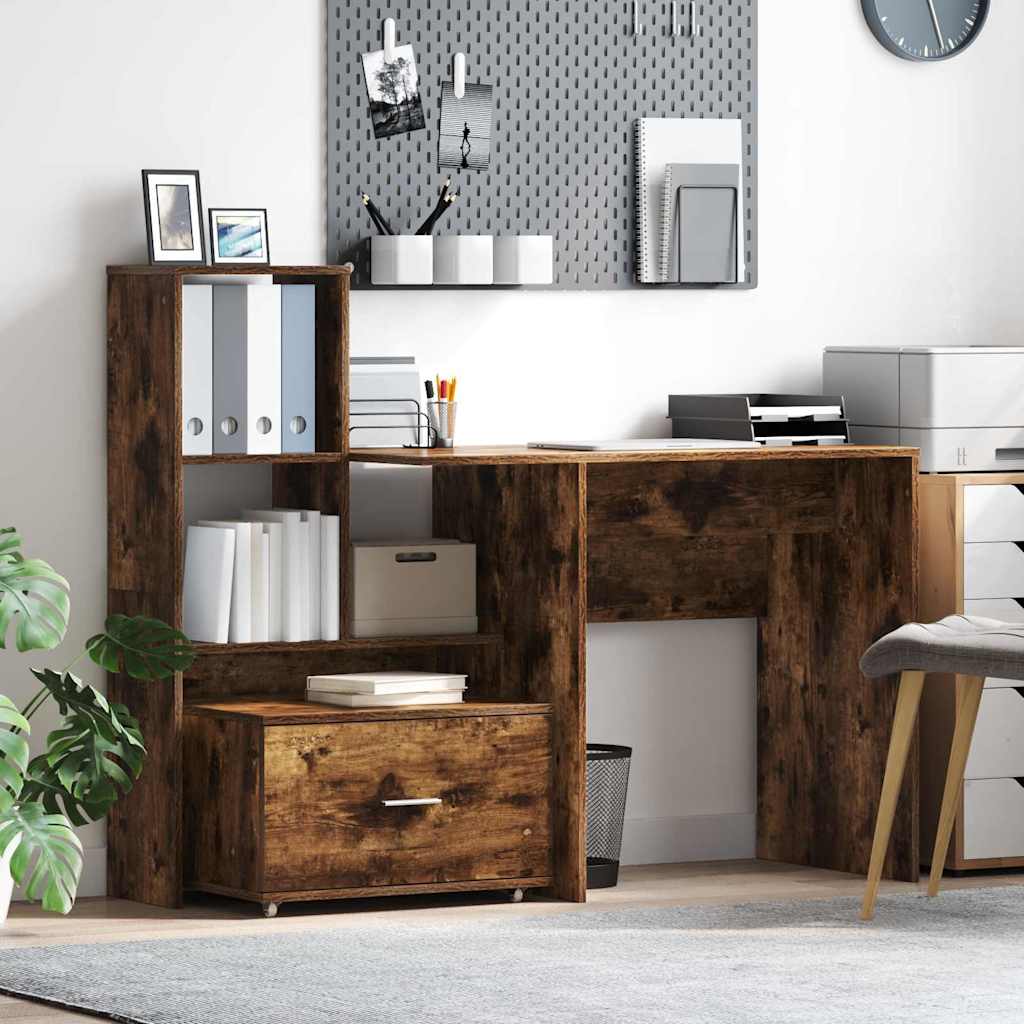 Schubladenschrank Mit Rad Geräucherte Eiche 55 x 45 x 31 cm