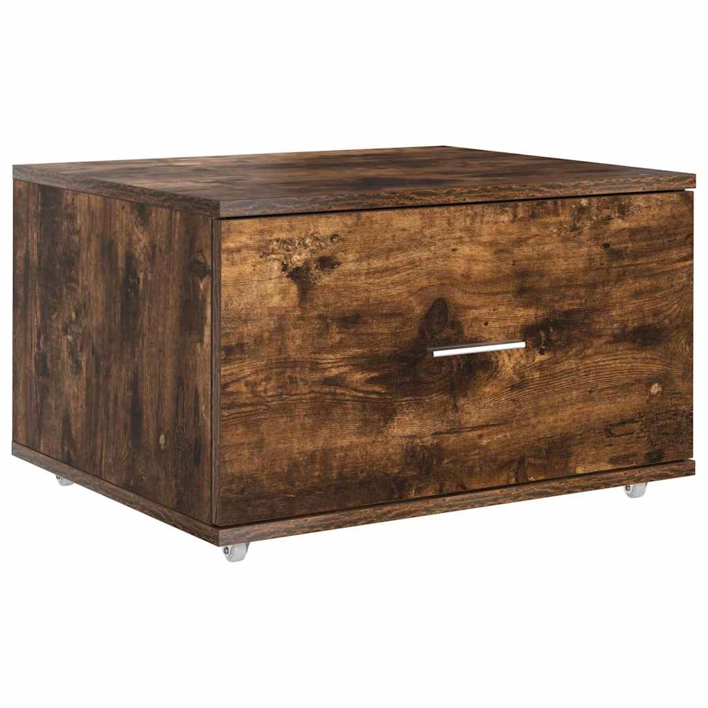Schubladenschrank Mit Rad Geräucherte Eiche 55 x 45 x 31 cm