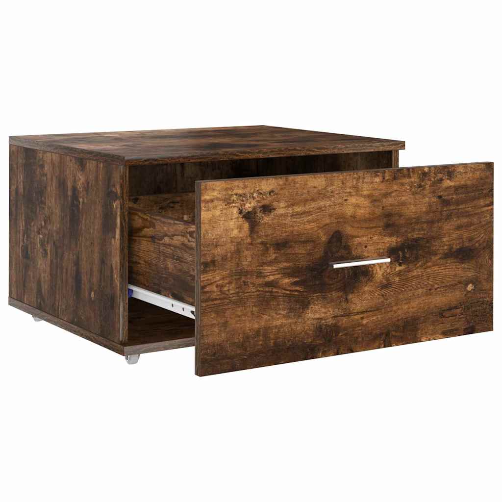 Schubladenschrank Mit Rad Geräucherte Eiche 55 x 45 x 31 cm