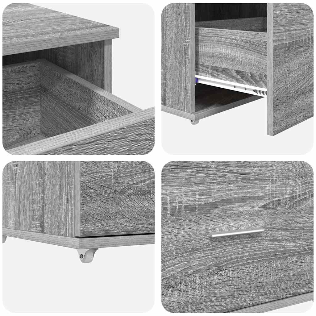 Schubladenschrank Mit Rad Graues Sonoma 55 x 45 x 31 cm