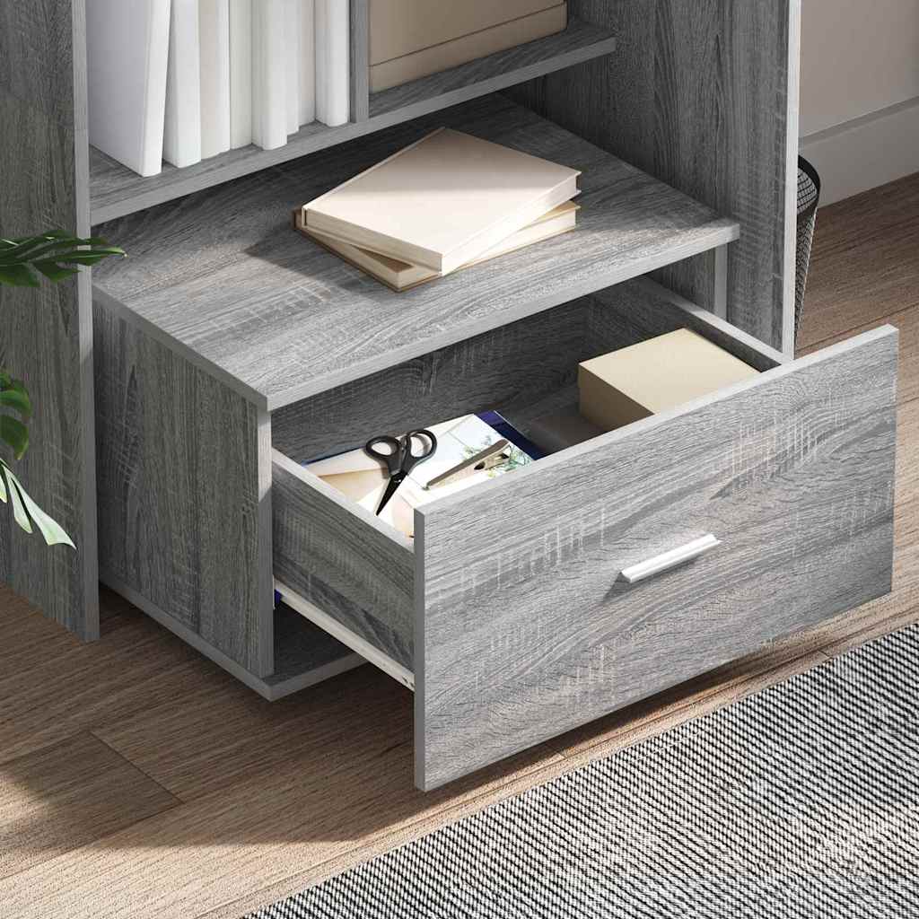 Schubladenschrank Mit Rad Graues Sonoma 55 x 45 x 31 cm