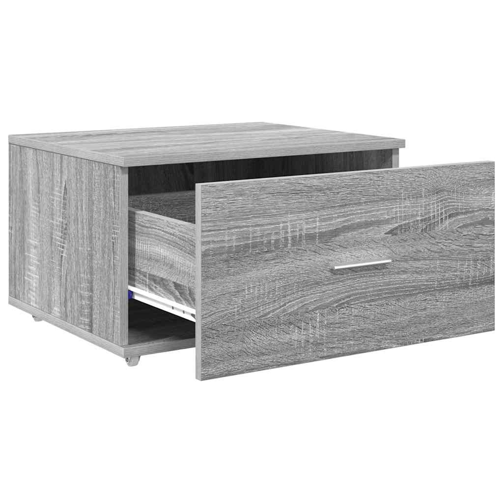 Schubladenschrank Mit Rad Graues Sonoma 55 x 45 x 31 cm
