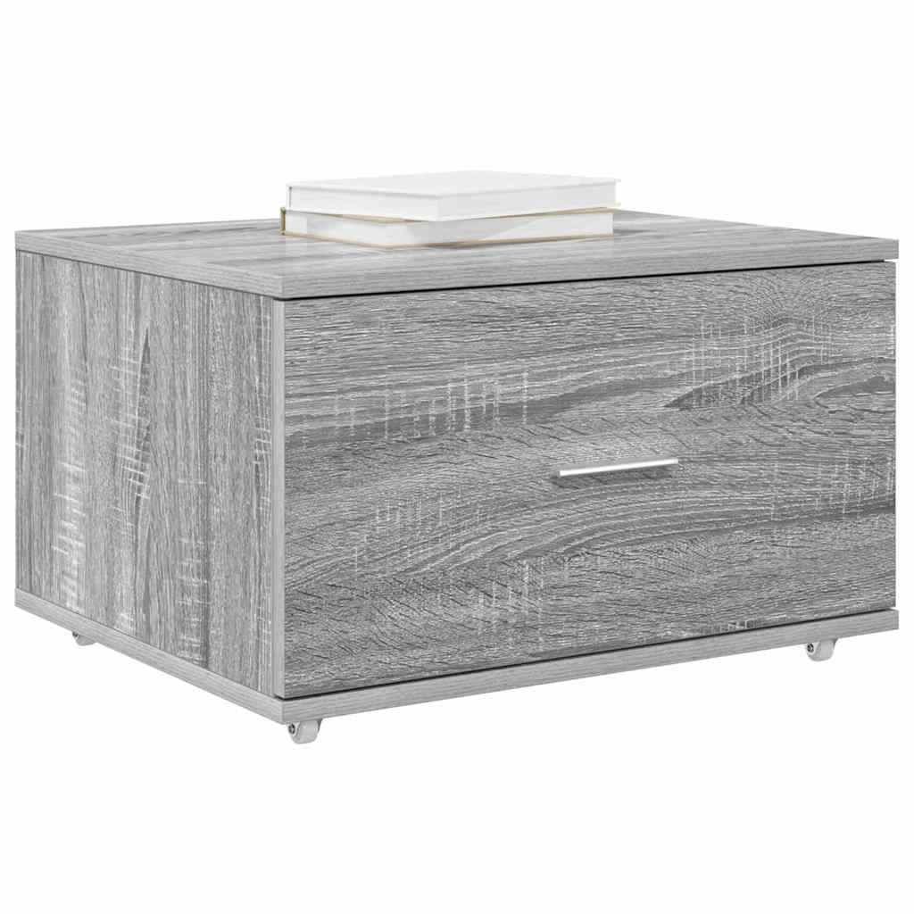 Schubladenschrank Mit Rad Graues Sonoma 55 x 45 x 31 cm