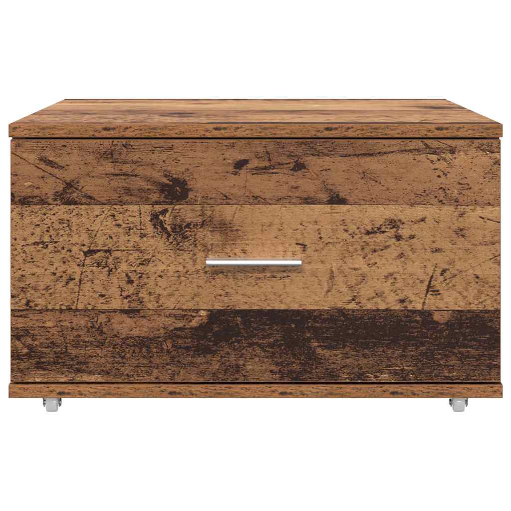 Schubladenschrank Mit Rad Altholz 55 x 45 x 31 cm