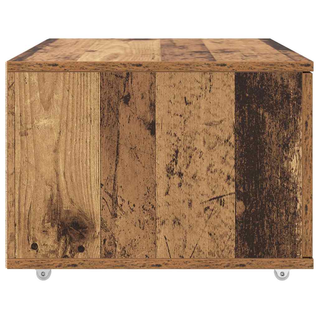 Schubladenschrank Mit Rad Altholz 55 x 45 x 31 cm