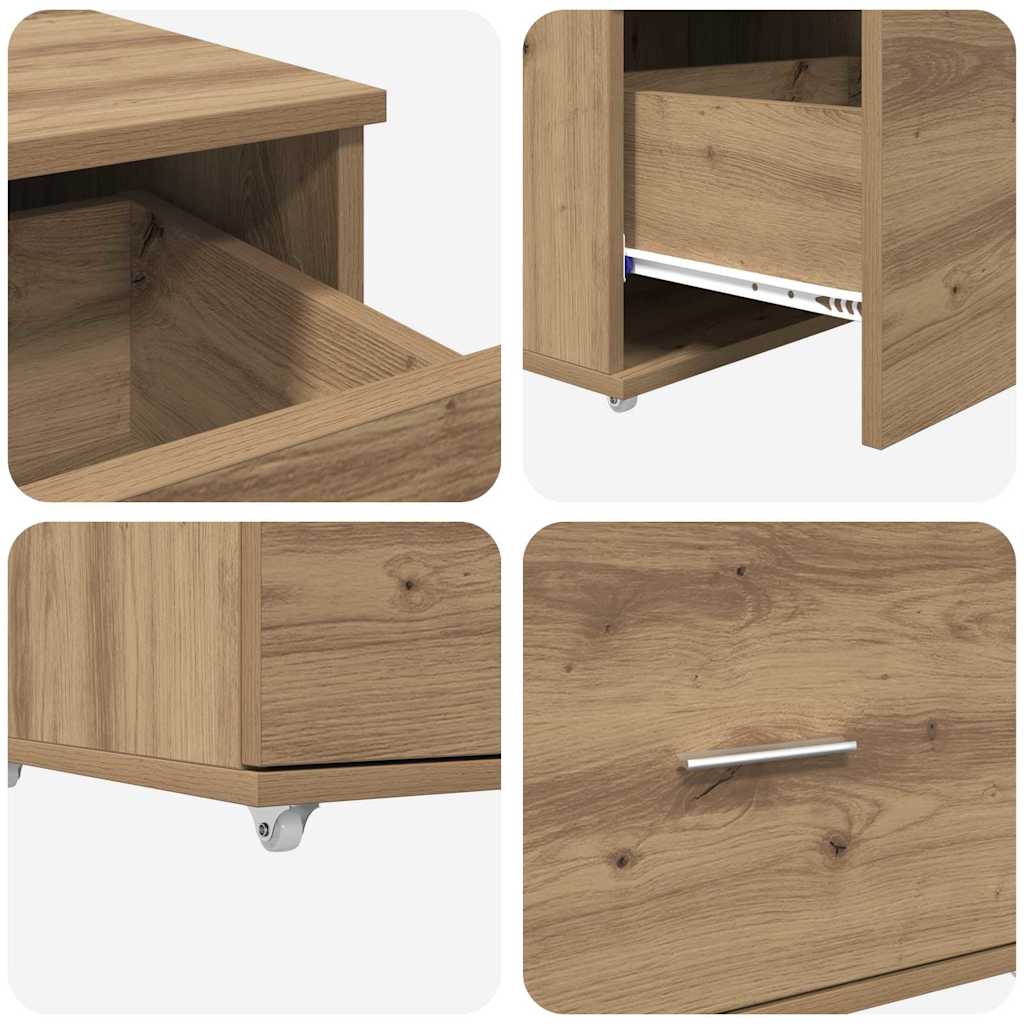 Schubladenschrank Mit Rad Artisan-Eiche 55 x 45 x 31 cm