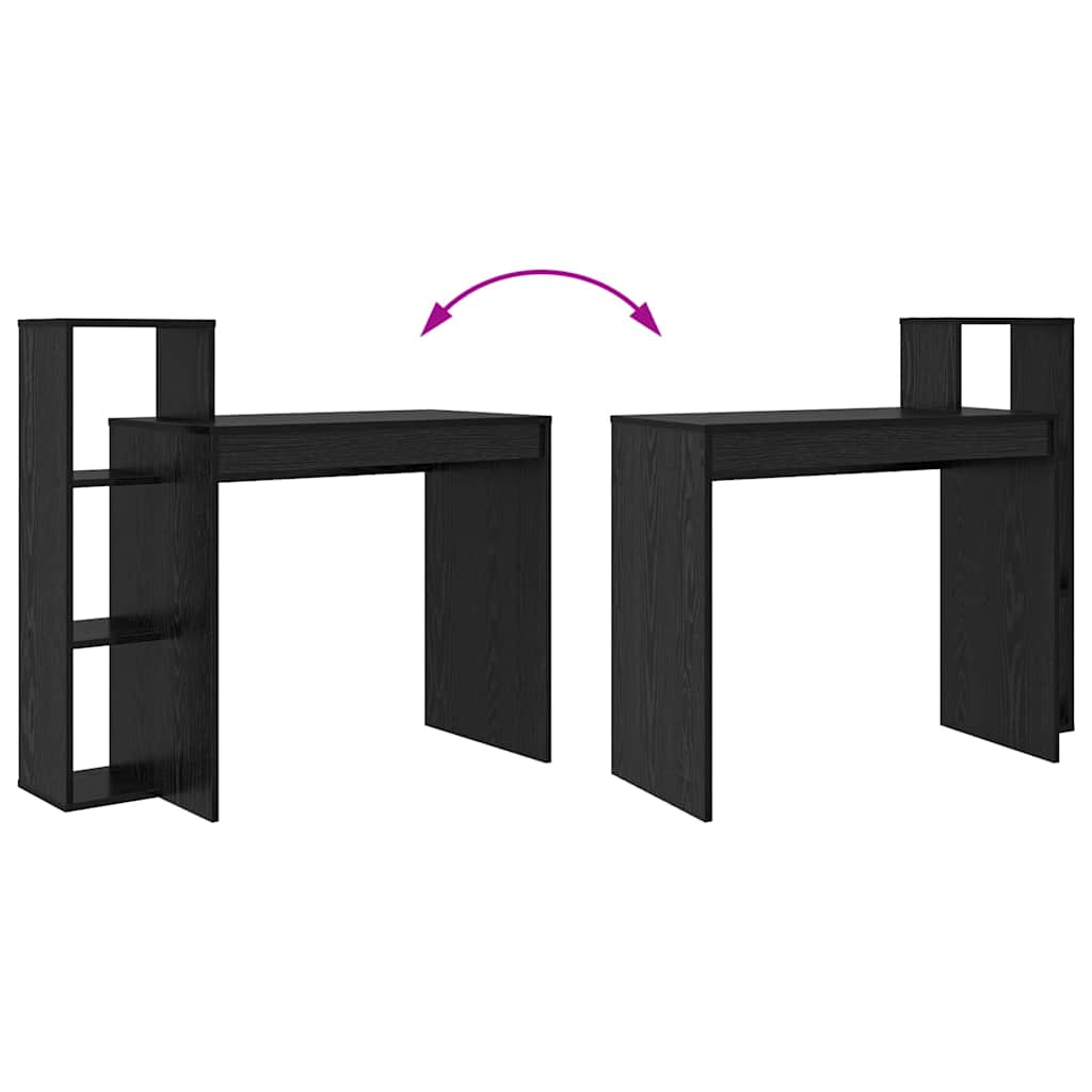 Schreibtisch mit Regal Schwarz Eichen-Optik 100 x 40 x 90 cm