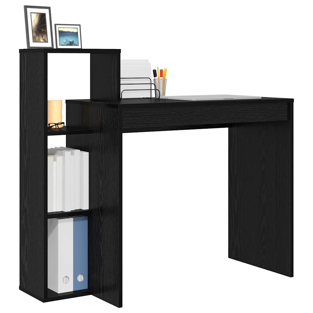 Schreibtisch mit Regal Schwarz Eichen-Optik 100 x 40 x 90 cm