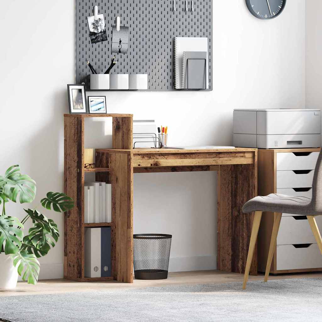 Schreibtisch mit Regal Altholz 100 x 40 x 90 cm Holzwerkstoff