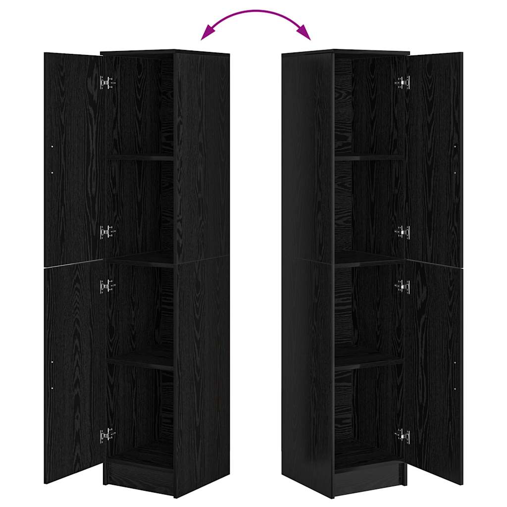Highboard Schwarz Eichen-Optik 35 x 39 x 168 cm
