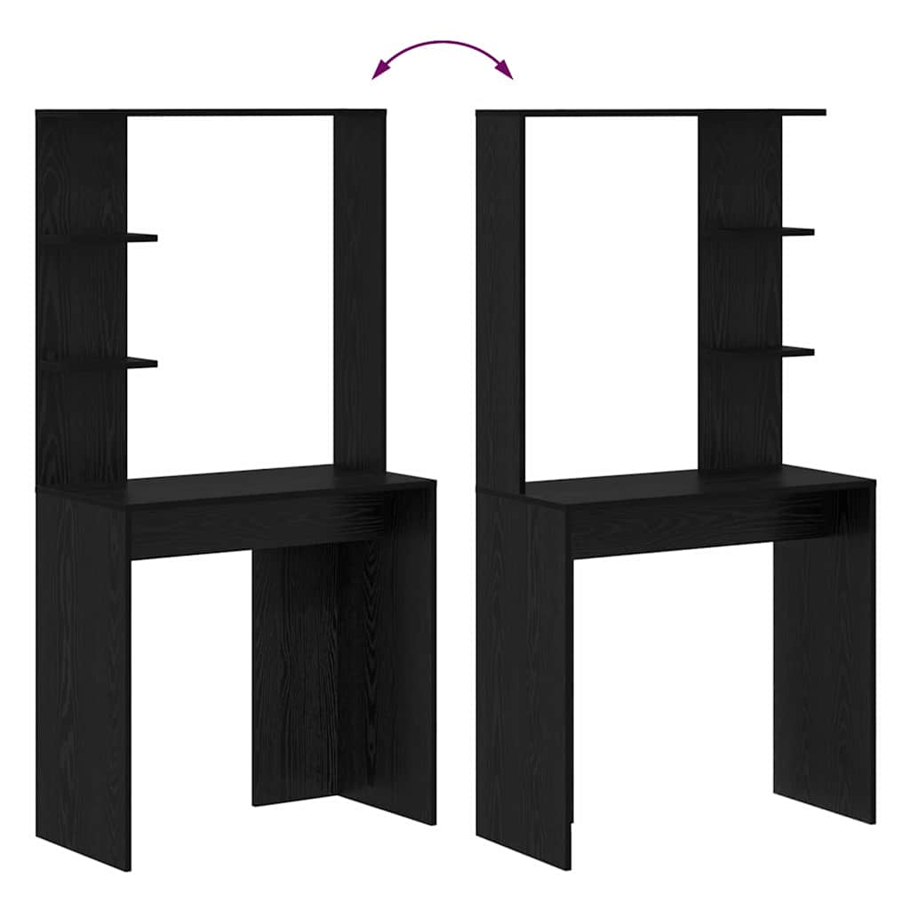 Schreibtisch Schwarz Eichen-Optik 78,5 x 37 x 154,5 cm