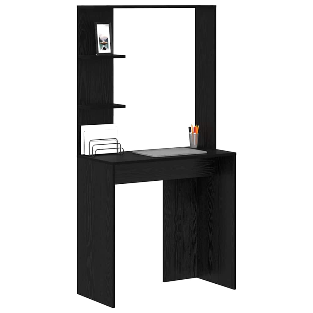 Schreibtisch Schwarz Eichen-Optik 78,5 x 37 x 154,5 cm