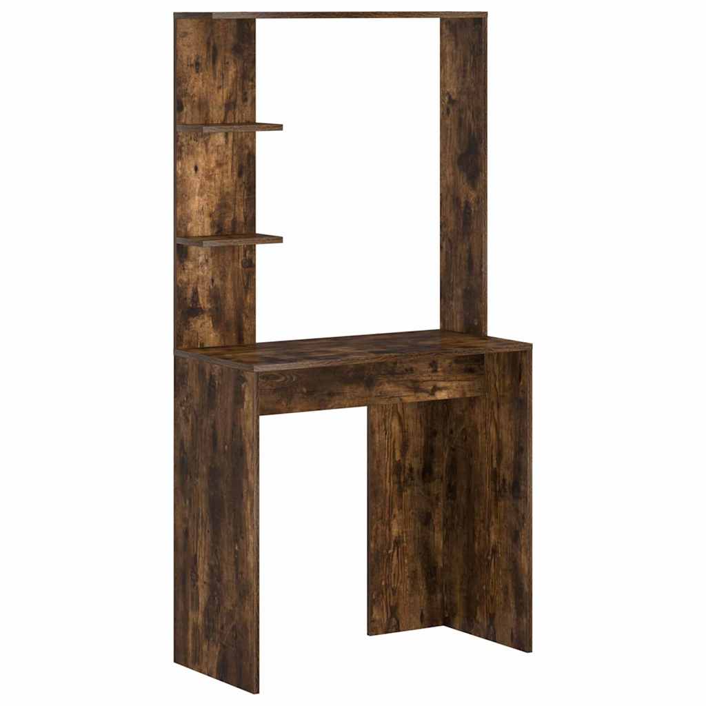 Schreibtisch mit Regal Geräucherte Eiche 78,5 x 37 x 154,5 cm