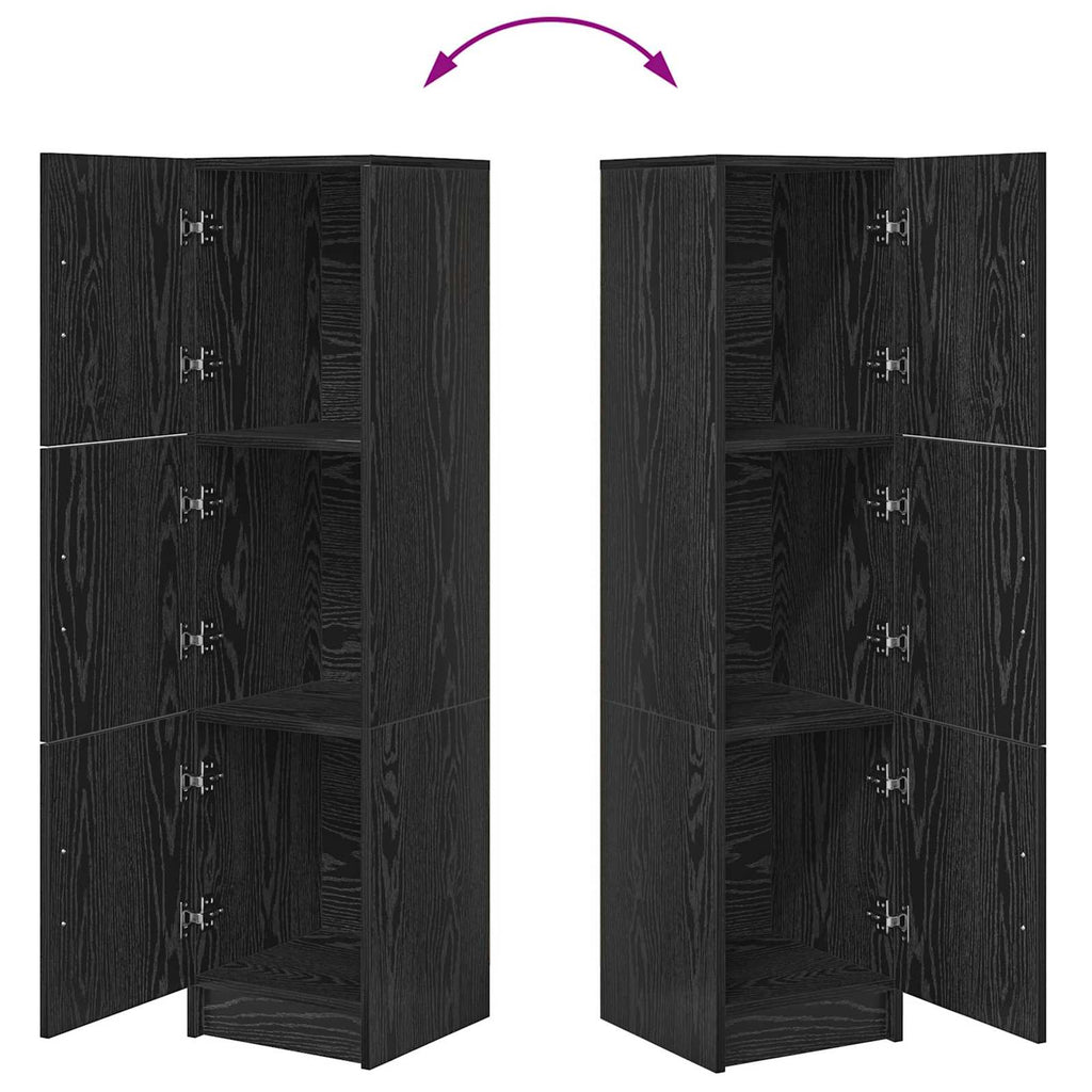 Highboard Schwarz Eichen-Optik 31,5 x 32 x 122,5 cm