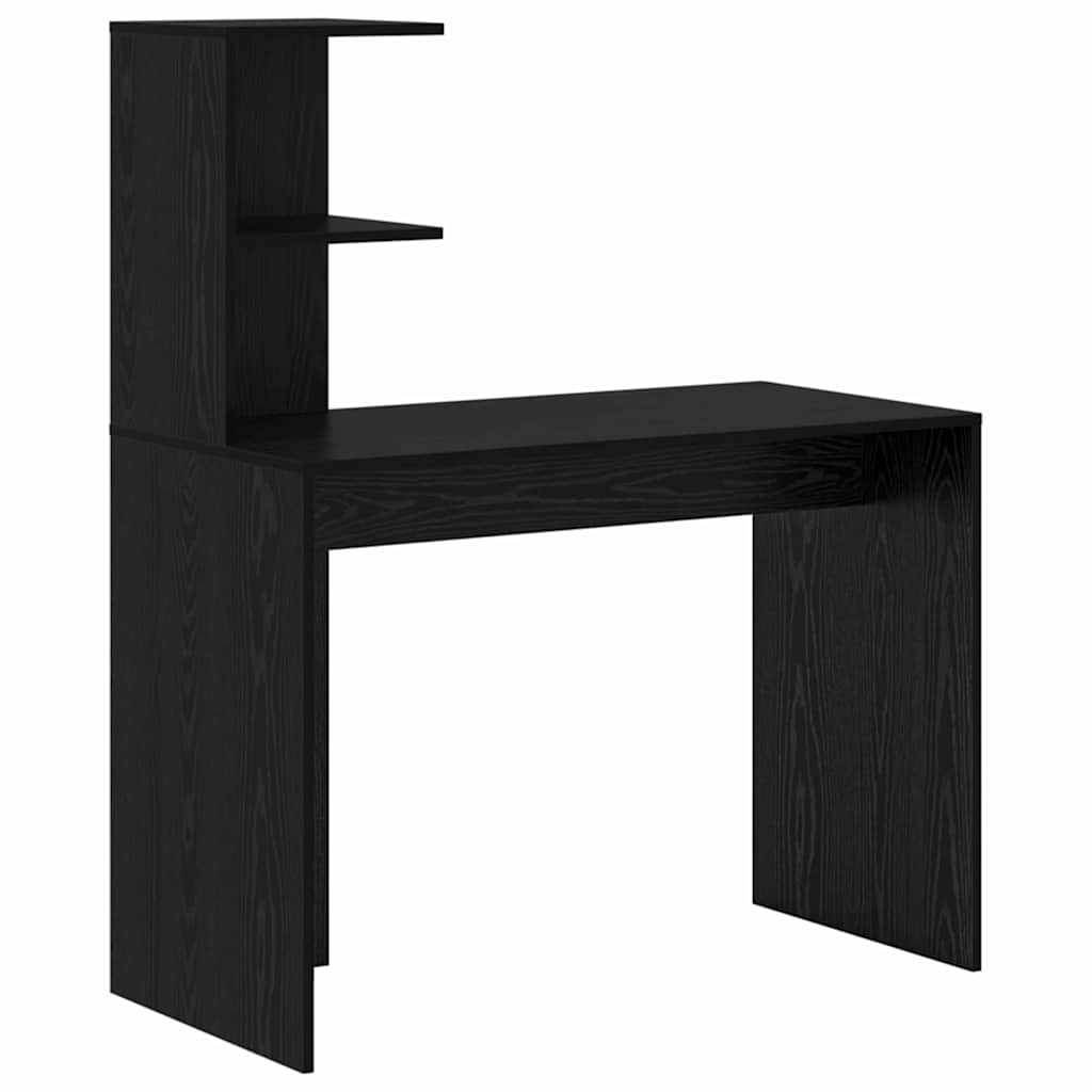 Schreibtisch mit Regal Schwarz Eichen-Optik 102 x 50 x 124 cm