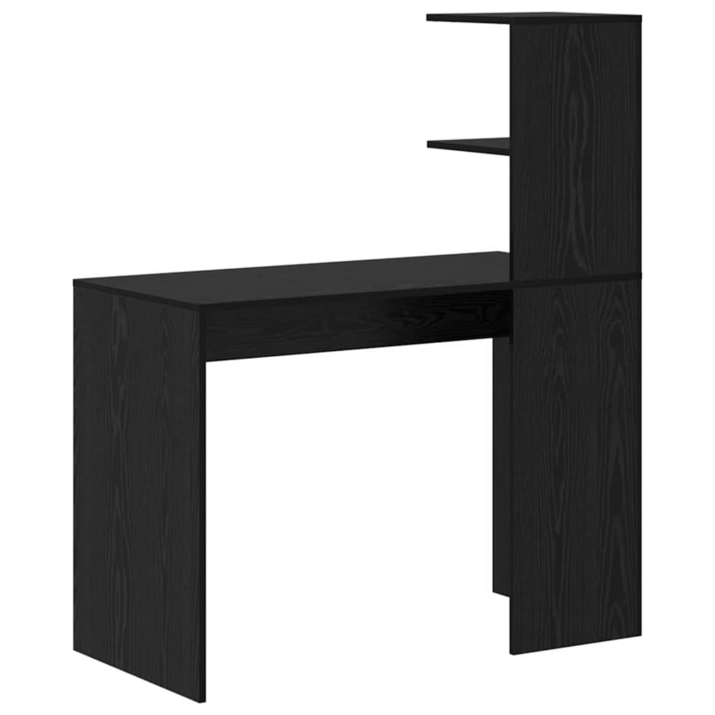 Schreibtisch mit Regal Schwarz Eichen-Optik 102 x 50 x 124 cm