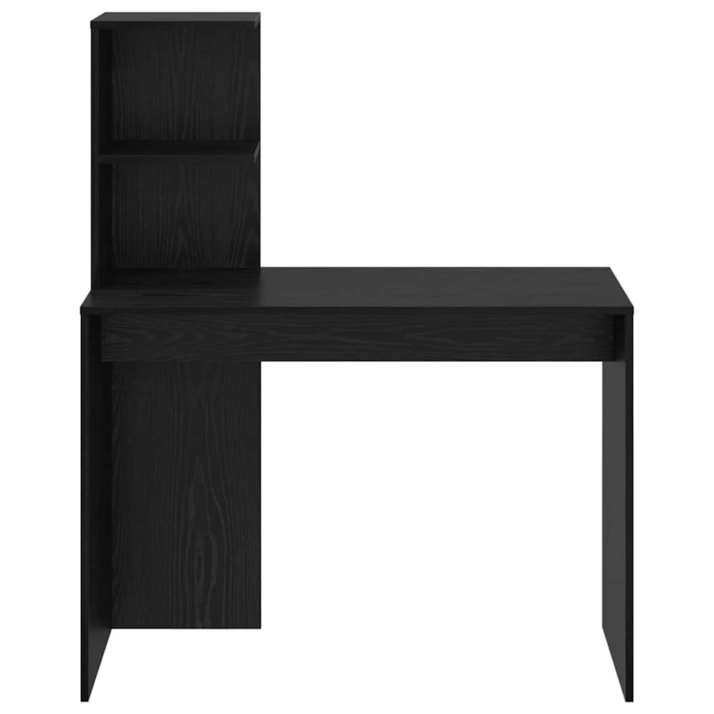 Schreibtisch mit Regal Schwarz Eichen-Optik 102 x 50 x 124 cm