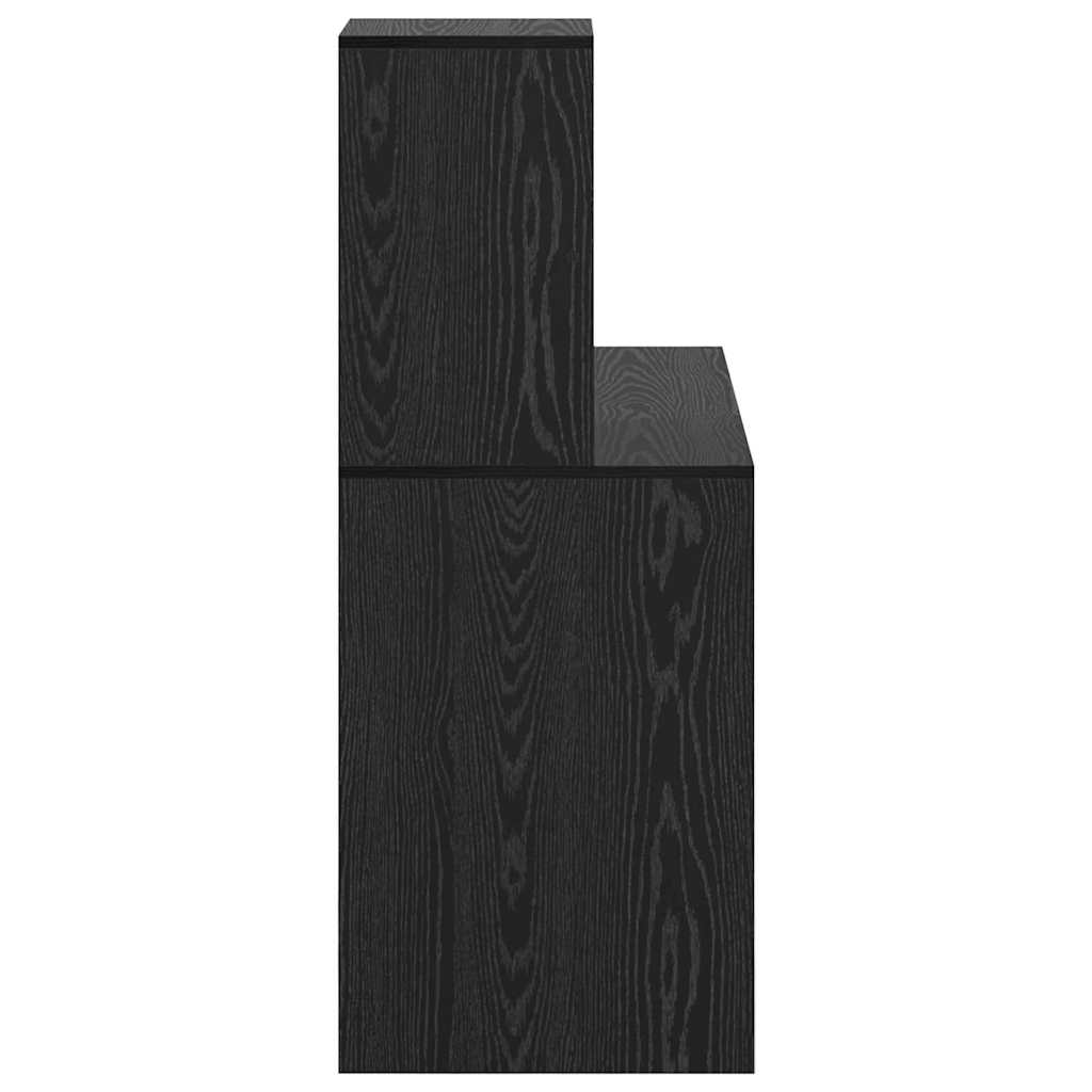 Schreibtisch mit Regal Schwarz Eichen-Optik 102 x 50 x 124 cm