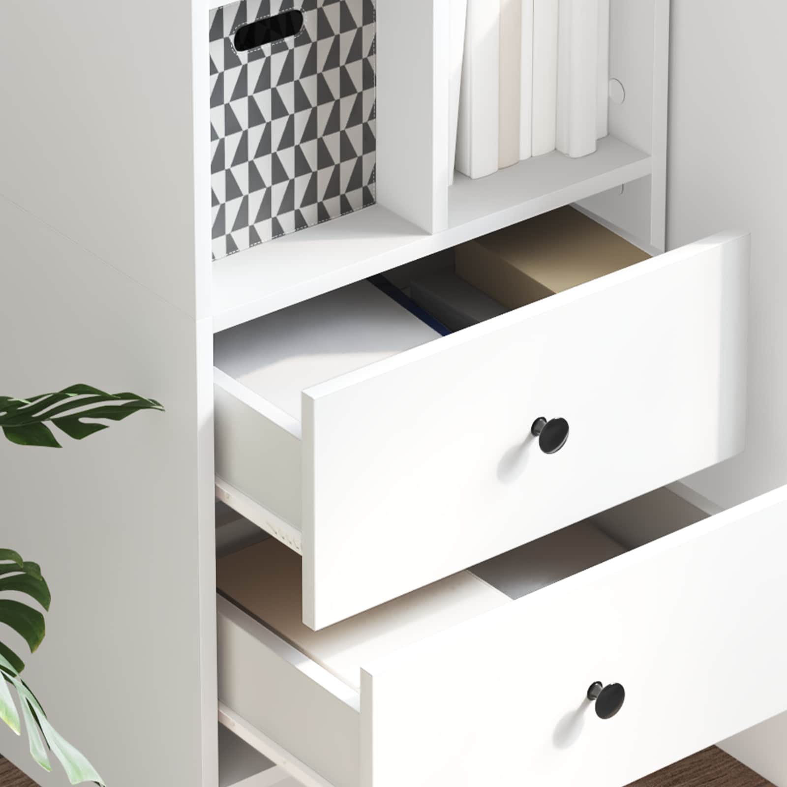Highboard mit Schubladen Weiß 45,5 x 34 x 127 cm