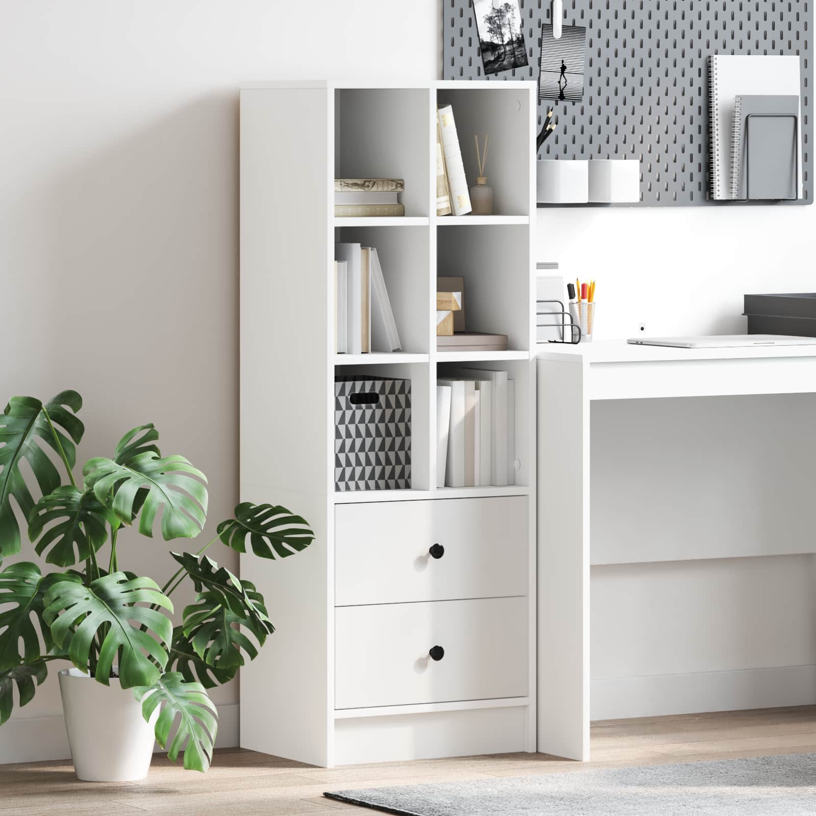 Highboard mit Schubladen Weiß 45,5 x 34 x 127 cm