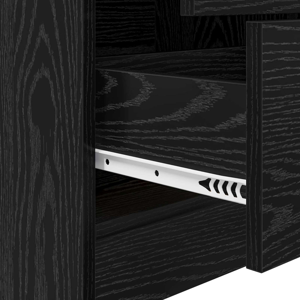 Highboard Schwarz Eichen-Optik 45,5 x 34 x 127 cm