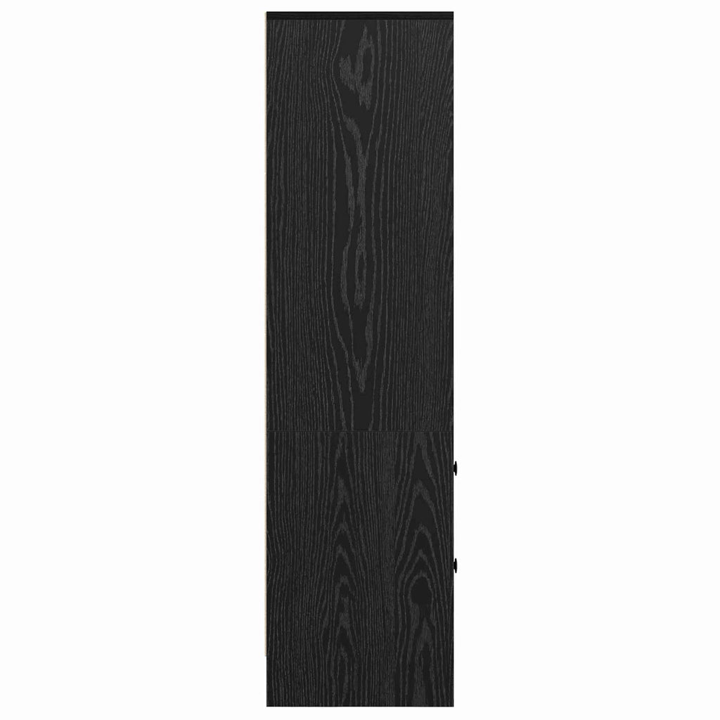 Highboard Schwarz Eichen-Optik 45,5 x 34 x 127 cm