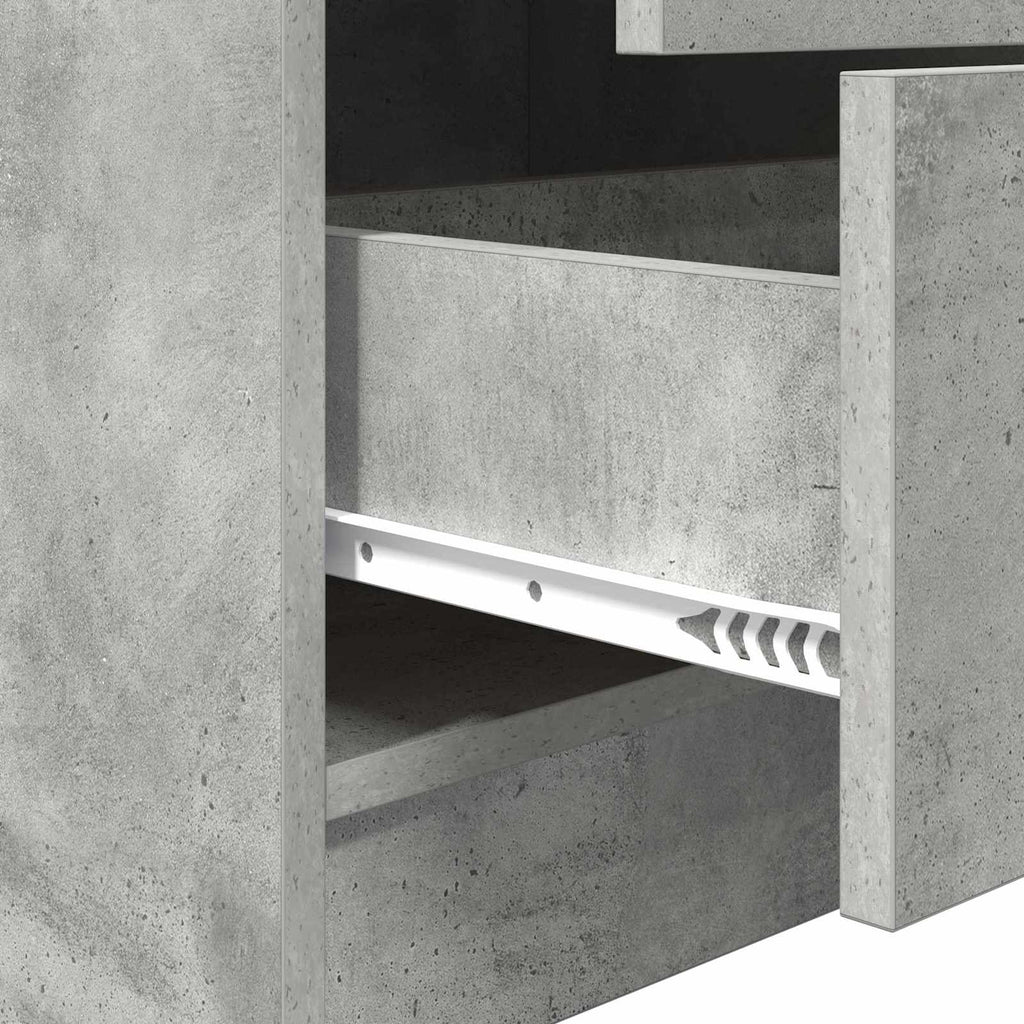 Highboard mit Schubladen Beton Grau 45,5 x 34 x 127 cm