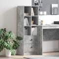 Highboard mit Schubladen Beton Grau 45,5 x 34 x 127 cm