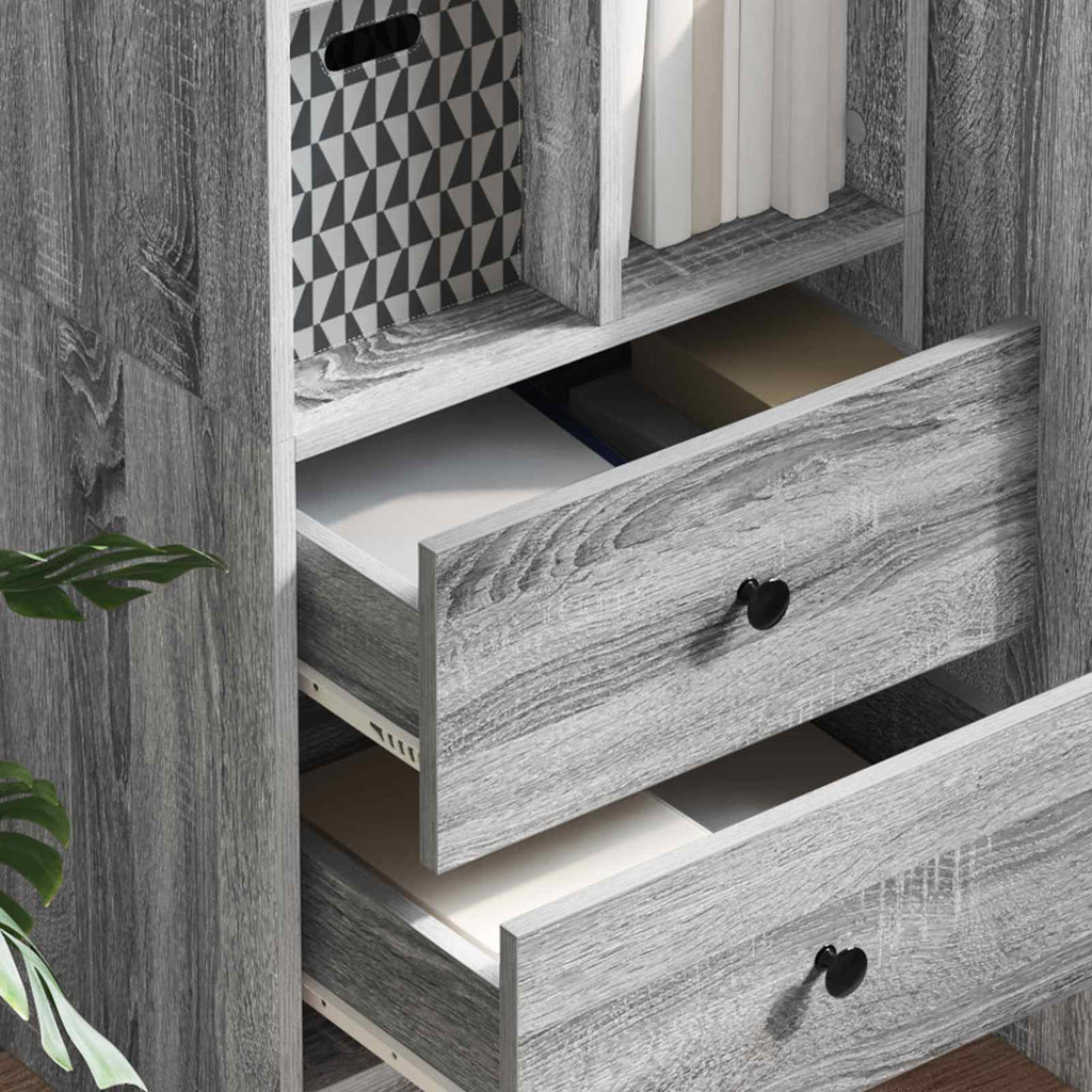 Highboard mit Schubladen Graues Sonoma 45,5 x 34 x 127 cm
