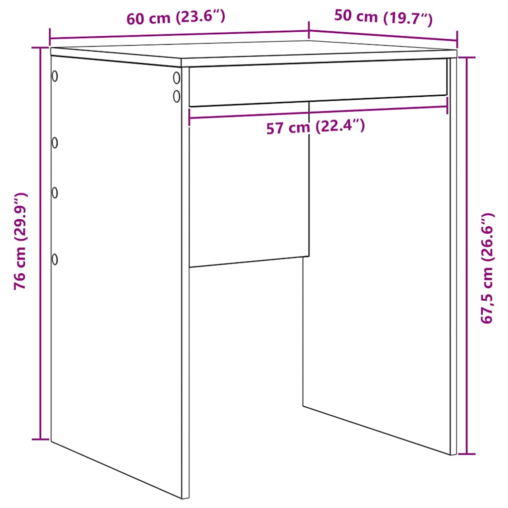 Schreibtisch Weiß 60 x 50 x 76 cm