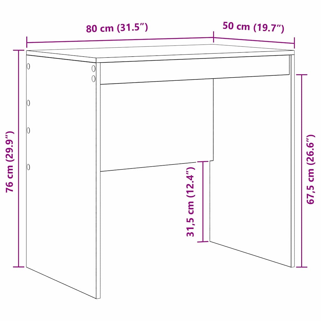 Schreibtisch Graues Sonoma 80 x 50 x 76 cm
