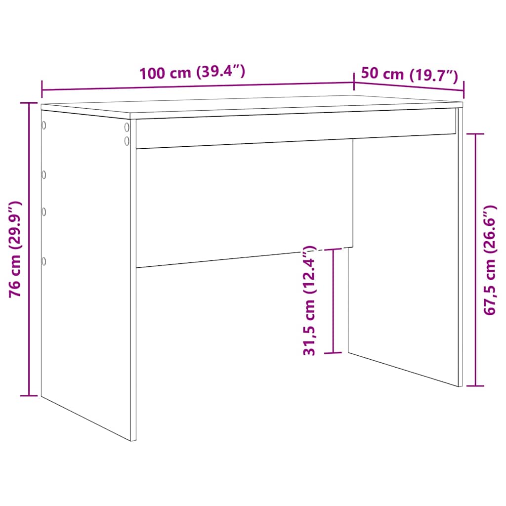 Schreibtisch Beton Grau 100 x 50 x 76 cm