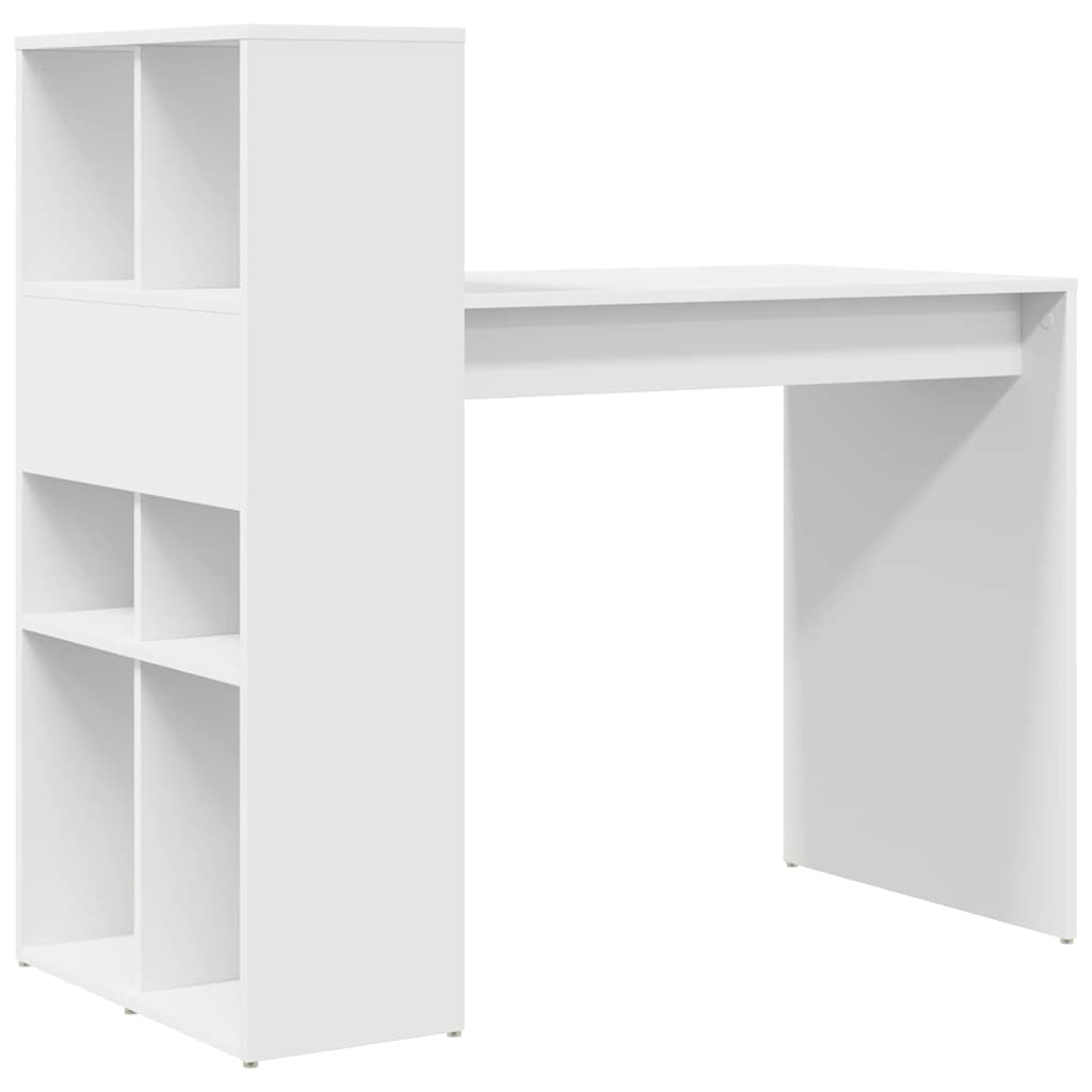 Schreibtisch mit Regal Weiß 108 x 55 x 103.5 cm Holzwerkstoff