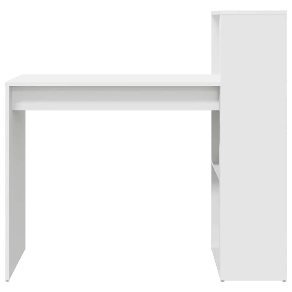 Schreibtisch mit Regal Weiß 108 x 55 x 103.5 cm Holzwerkstoff