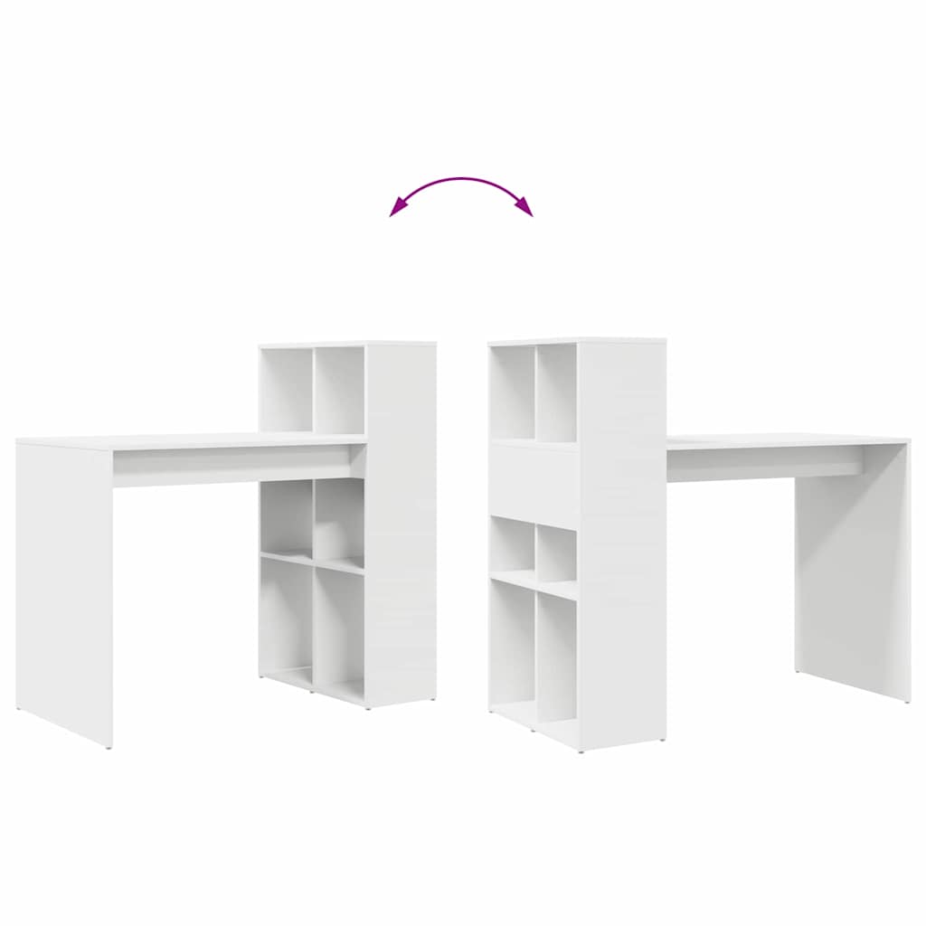 Schreibtisch mit Regal Weiß 108 x 55 x 103.5 cm Holzwerkstoff